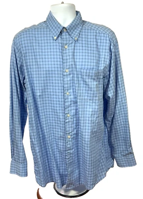 Talbot's Men's Large Blue Plaid Cotton Long Sleeve Shirt - Image 1 of 4