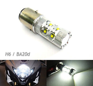 1x H6 BA20d 395 Light Bulb LED 50W HeadLight Motorcycle Bike ATV Quad White RZG