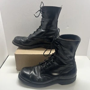 US Military EJ Vintage 9 Endicott Johnson Black Boots Goth Punk - Picture 1 of 24