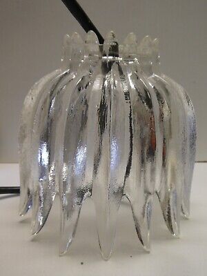 Vintage Mid Century Ice Glass Pendant Light Lamp Shade Scandinavian • 89$