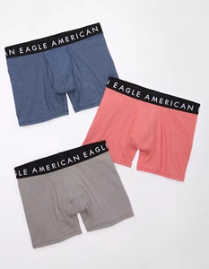 American Eagle Boxer Brief 3-Pack Men's 3XL Navy/Red/Gray 4.5" Inseam Mid-Length - Picture 1 of 6