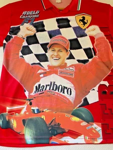 Michael Schumy Schumacher Men's Fan Racing Shirt Ferrari Marlboro Made in Italy - Picture 1 of 14