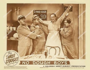 THE 3 THREE STOOGES 1944 NO DOUGH BOYS MOE LARRY CURLY 11 X 14 LOBBY CARD - Picture 1 of 1