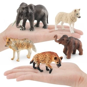 Simulated Wild Animal African Elephant Hyena Mini Toy Model - Picture 1 of 19