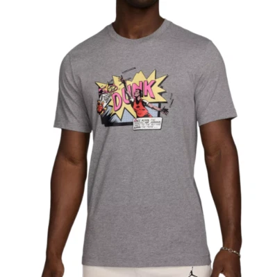 Jordan T 恤男式 XL 品牌扣篮卡通图形棉质 T 恤碳灰色 — 第 1/4 张图片