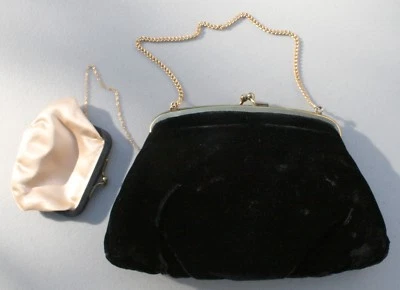 J.R. Vintage 1960s Velvet & Satin Rockabilly Evening Purse w/Coin Purse Pin Up - Image 1 of 4