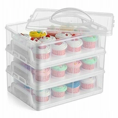 Gr8 Home 2003540 3 Tier Stackable Cupcake Carrier Box