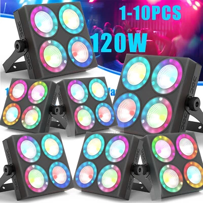 RGBW 4LED Par Can 120W Light DMX Beam Wash Stage DJ Party Disco Flat Wash Lights - Image 1 of 4