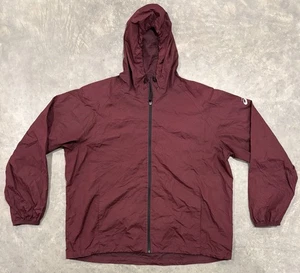 Asics Jacke Herren 2XL weinrot Kapuze Lauf Windbreaker Full Zip reflektierend - Bild 1 von 6