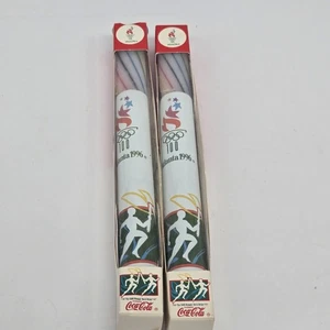 2 Vintage 1996 Atlantic/Coca Cola 100th Anniv Olympic Games Torch Relay Candles  - Picture 1 of 5