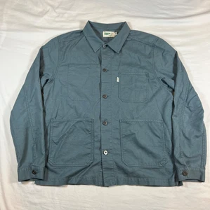 Wellen Mens L Chore Button Shacket Lightweight Stretch Long Sleeve Marine Blue - Picture 1 of 22