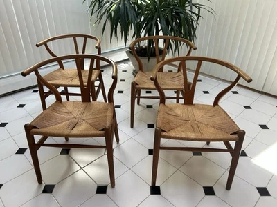 Set Of 4 Original 1960’s Carl Hansen Hans Wagner Wishbone Chairs - Image 1 of 4