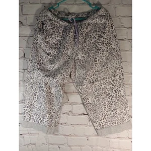 Pantalón de pijama de salón Carole Hochman talla M estampado animal capri púrpura leopardo - Imagen 1 de 6