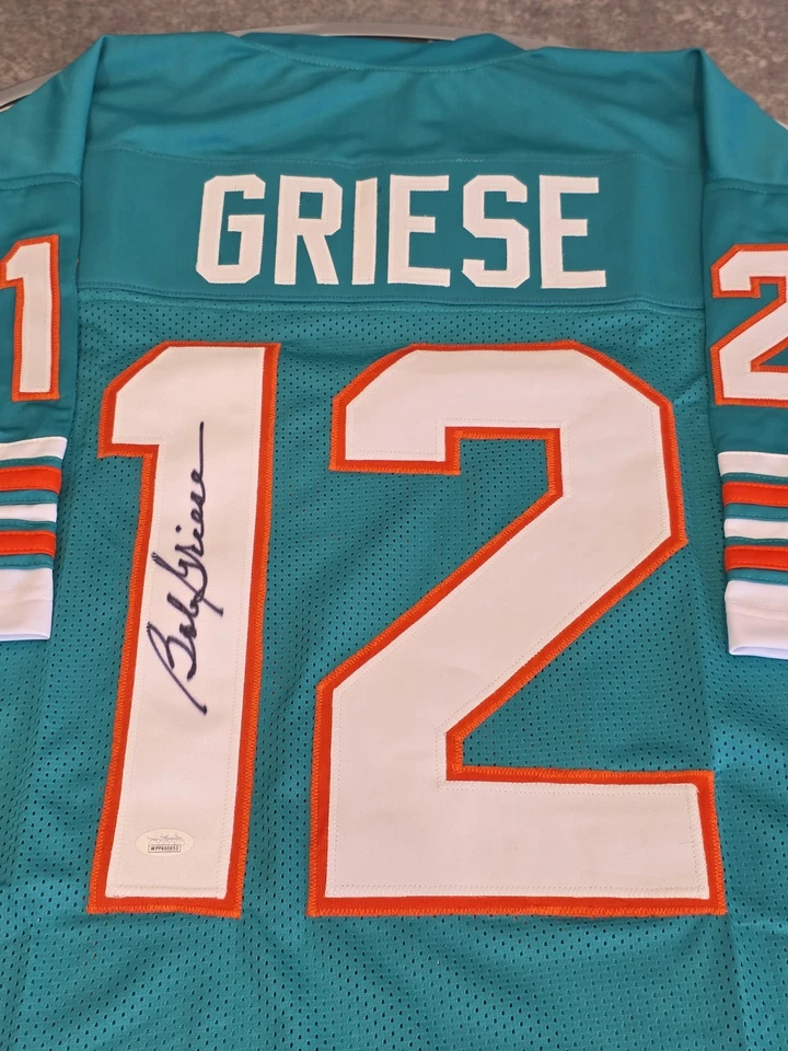 Bob Griese Autographed/Signed Jersey JSA Sticker Green Custom Jersey - Image 1 of 4