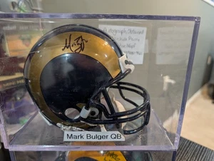 Mark Bulger Los Angeles Rams autographed signed mini helmet & case - Picture 1 of 2
