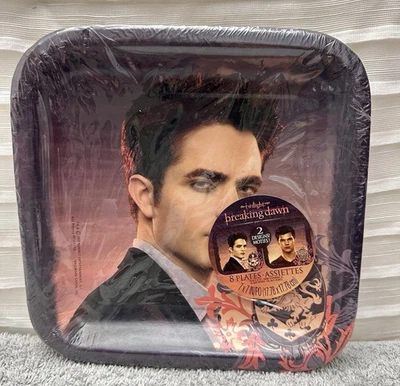 Twilight Breaking Dawn Party Supplies- Team Edward 7x7 Plates- HTF - Image 1 of 2