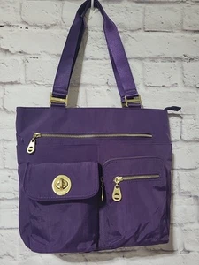 Sac Baggallini violet Saint-Marin nylon sacoche bandoulière sac à main or - Photo 1 sur 13