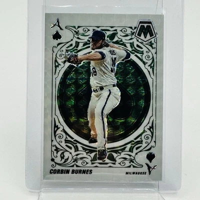 2022 Panini Mosaic Aces Green Prizm # A-11 Corbin Burnes Mil Brewers Baseball - Image 1 of 2