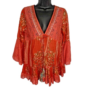 Guadalupe Design bestickt Boho Top Damen Medium Hippie Festival Konzert - Bild 1 von 12
