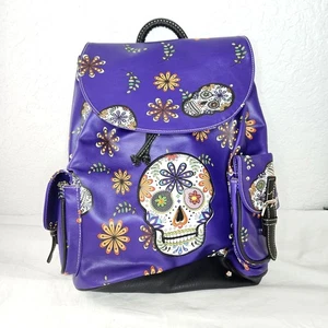 Mochila con cordón calavera de azúcar púrpura Western Origin NUEVA - Imagen 1 de 3