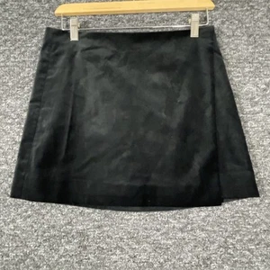 Minifalda envolvente de terciopelo J Crew para mujer 4 negra tela italiana Ora silenciosa de lujo usada en excelente estado - Imagen 1 de 12