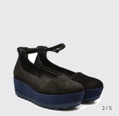 Zapatos de plataforma bailarina Camper para mujer Laika negros azules EU 39 US 8,5 nobuck Foto 1 de 4