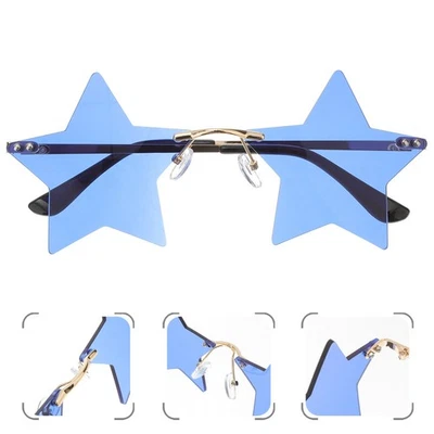 1 Pair Star Shaped Eyeglasses Rimless Sunglasses Party Eyeglasses Photo Props - image 1 of 4