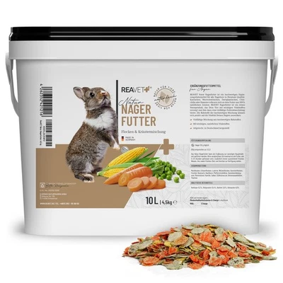 REAVET Natur Nagerfutter 10 Liter Kaninchenfutter Hamster Meerschweinchen Futter - Bild 1 von 4