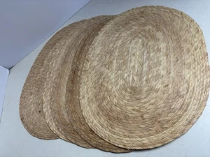 Set Of 5 Vintage Placemats Woven Rattan Placemats Boho - Picture 1 of 2