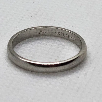 Alianza de boda anillo de platino talla 6,75 4 gramos firmada Foto 1 de 4