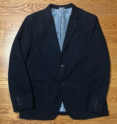 Blazer Para Hombres Banana Republic A Medida Calce Ajustado Dos Botones Azul Marino Rayas 44R Foto 1 de 4