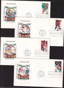 1984 Los Angeles Olympics Sc 2082-2085 FDC House of Farnam set kayaking diving - Picture 1 of 1