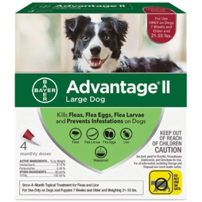 Advantage II for Dogs 21-55 lbs 4pk (4 Month Supply) Genuine EPA USA - Image 1 of 2