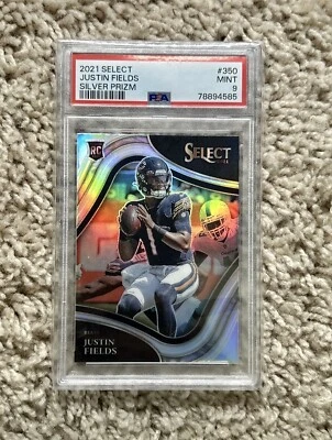 2021 Panini Select Silver Prizm Field Level Justin Fields RC Rookie PSA 9🔥 #350 - Image 1 of 2