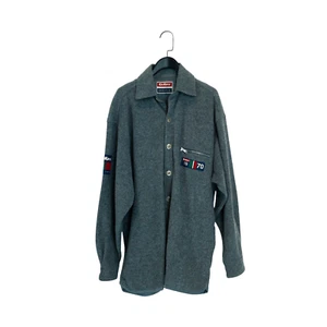 Kickers Grey Logo Snap Popper Collared Fleece Jumper Jacket - Size S - Picture 1 of 19