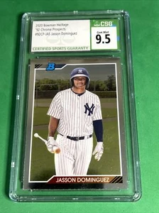 Jasson Dominguez 2020 Bowman Heritage Chrome Prospect #92CP-JAS Gem Mint CSG 9.5 - Picture 1 of 5
