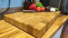 Handmade Iroko -Teak Solid Wood End Grain Cutting Board 5.3cm Thick Extra Large 