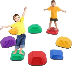 8PCS Balance Stepping Stones,Non-Slip Stone,Toddlers Sensory Red - Picture 1 of 8