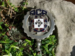 VINTAGE ENAMEL CAR MASCOT / HOOD ORNAMENT # AUTOMOBILE CLUB PORTUGAL - Picture 1 of 2