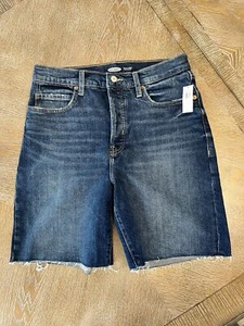 NWT Old Navy Cutoffs Jeans Sky Hi Shorts Women’s Size 10 Blue Denim Raw Hem - Picture 1 of 6