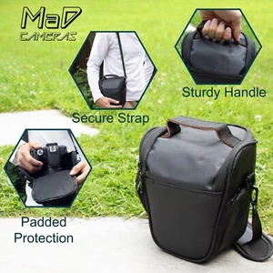 MaD Kameras Kamera Umhängetasche Tragetasche gepolstert + Zubehörtaschen für Spiegelreflex - Bild 1 von 27