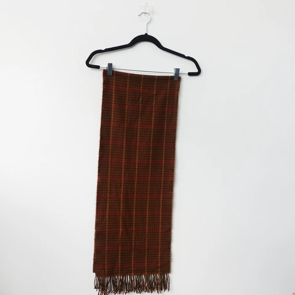 Bufanda a cuadros marrones para adultos a cuadros suaves a cuadros tartán vichy más suave que la cachemira Y2K COREA Foto 1 de 4