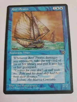 MTG Magic The Gathering Card Reef Pirates Summon Ships blue Homelands  - Image 1 of 2