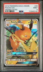 Pokémon Sun & Moon Hidden Fates Raichu GX 20/68 - PSA 9 - Picture 1 of 2
