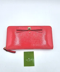 Portafoglio Kate Spade NY Beacon Court Lacey pochette zip intorno fragola $ 198 rosa - Foto 1 di 4