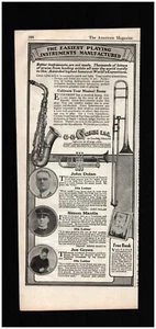 1920 C. C. Conn Instrument Original Print Ad ~ Fast ship~ Sax Saxophone Trombone - Picture 1 of 1