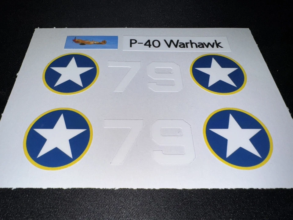 Cox .049 P-40 Warhawk Airplane Sticker Set Reproduction - Image 1 of 1
