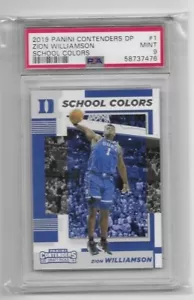 Panini Contenders Draft School Colors 2019 novato Zion Williamson #1 psa como nuevo 9 - Imagen 1 de 2