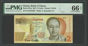 Ghana 2 Cedi 4-8-2017 P37Ae Uncirculated Graded 66 - Picture 1 of 2