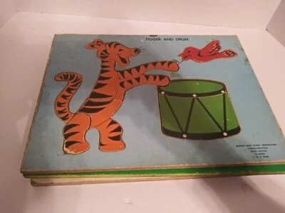 Lot Of 5 Vintage Playskool Wooden Children's Puzzles - Image 1 of 4